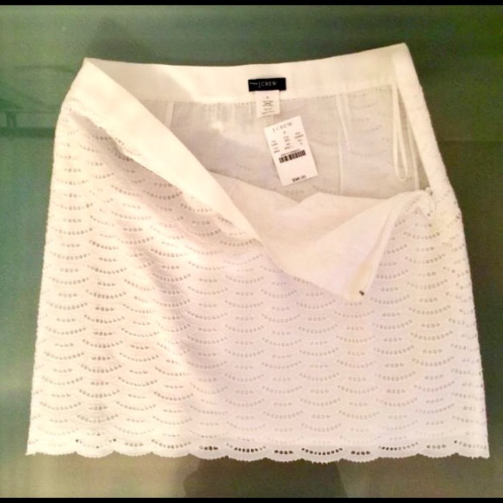 POSHER CHEAP😋 NWT J.CREW  COTTON EYELET LACE LINED MINI
